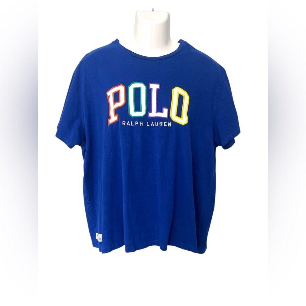 Ralph Lauren Multicolor Logo Blue Tee